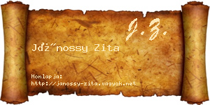 Jánossy Zita névjegykártya